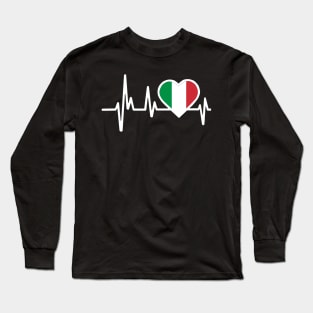 Italy Heartbeat Flag Long Sleeve T-Shirt